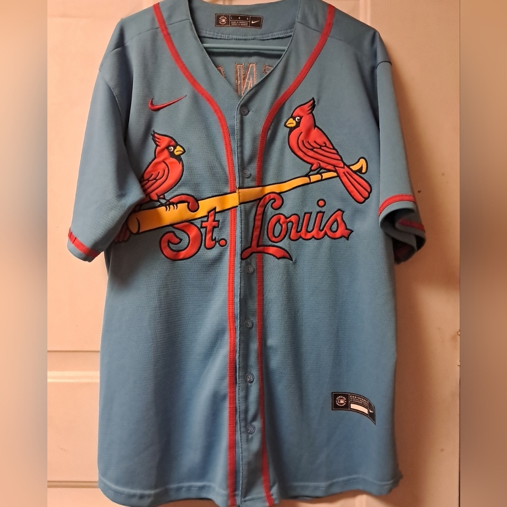Nike Nolan Arenado 28 Cardinals Alternate Mens Large Player Jersey. Light Blue
